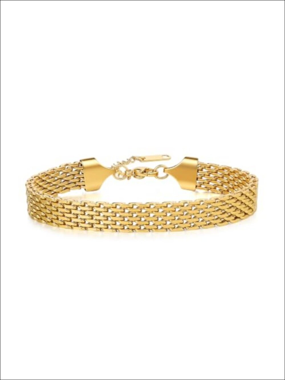 18K Gold Plated Chunky Link Bracelet Adjustable for Women